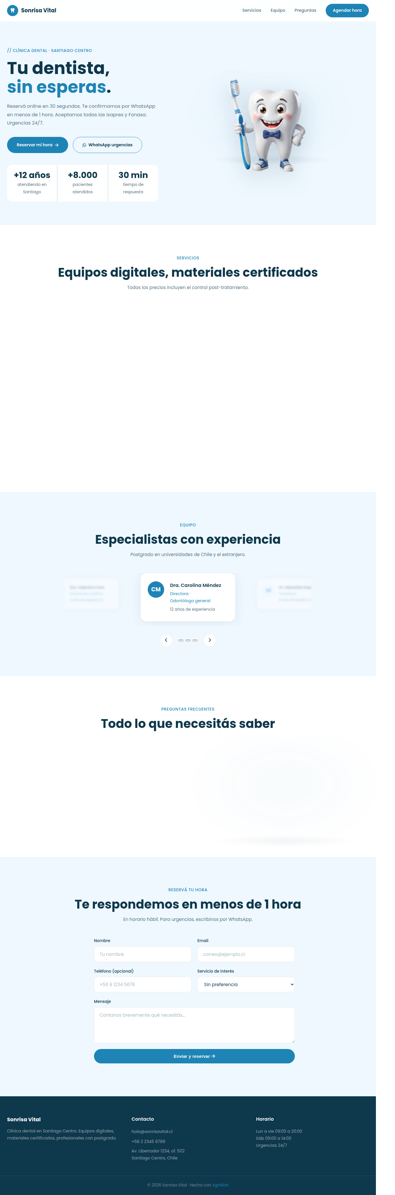 Captura de Landing Sonrisa Vital